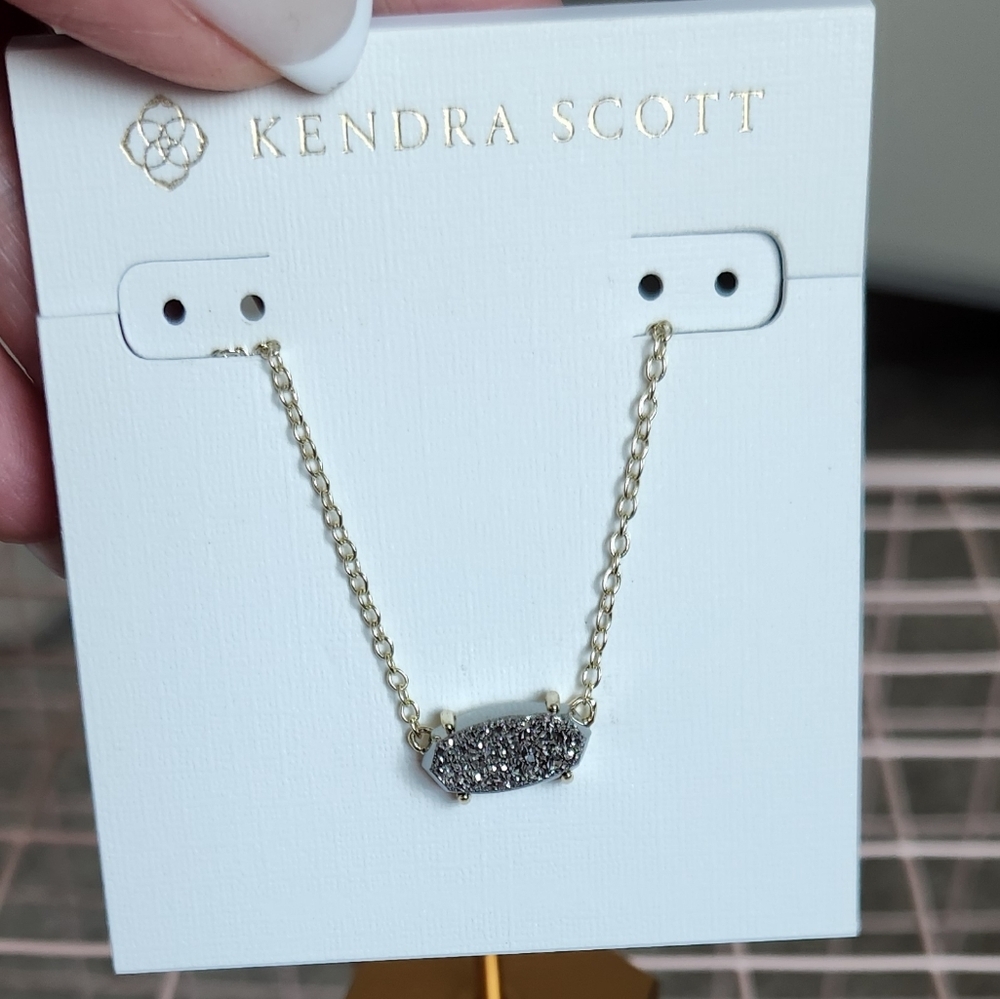 Kendra Scott Gold Platnium Drusy Ever Necklace - Picture 3 of 4